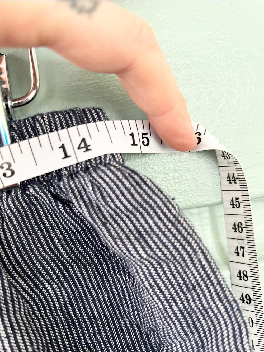 Flax NEW 100% linen blue stripe elastic waist pull on pants coastal size small - Picture 6 of 7